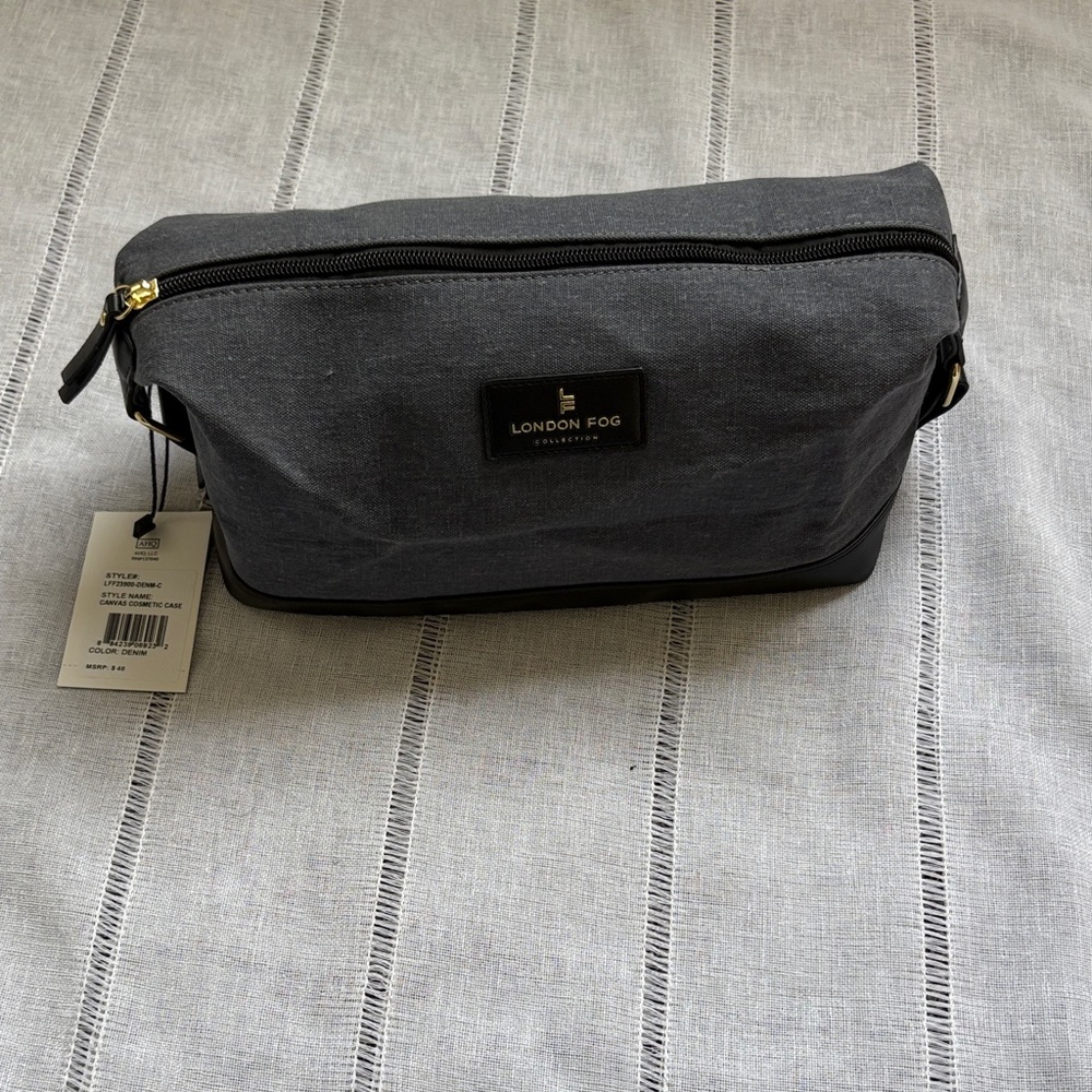 London Fog Charcoal Canvas Toiletry Bag